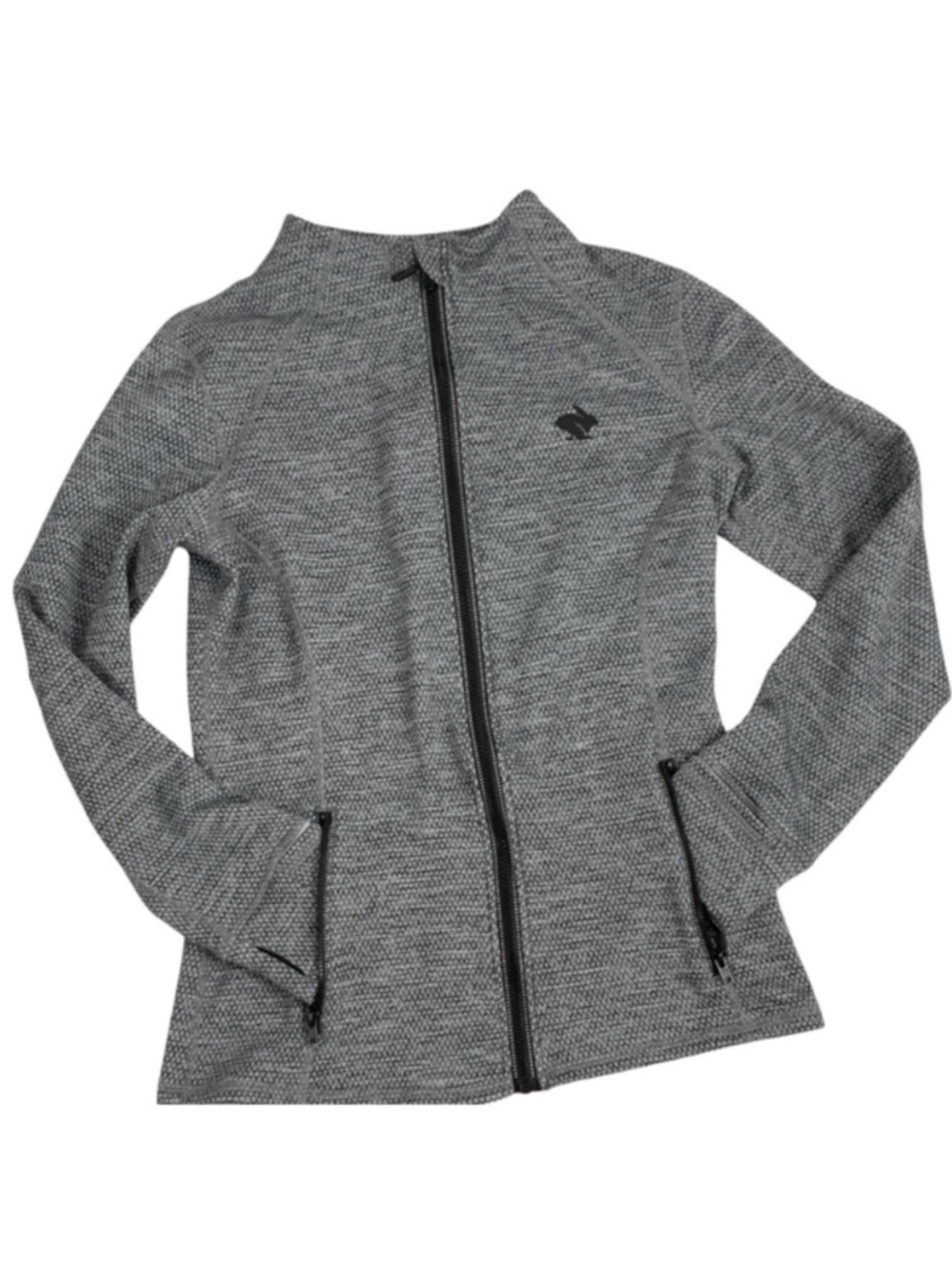 Rabbit Run & Chill Gray Zip-Up Lightweight Jacket Women's S/M Activewear